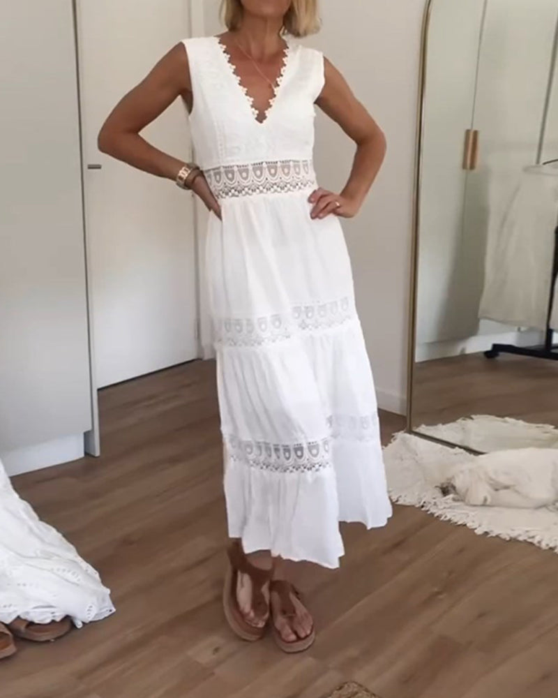 Eleni | Rochie elegantă cu dantelă și decolteu în V