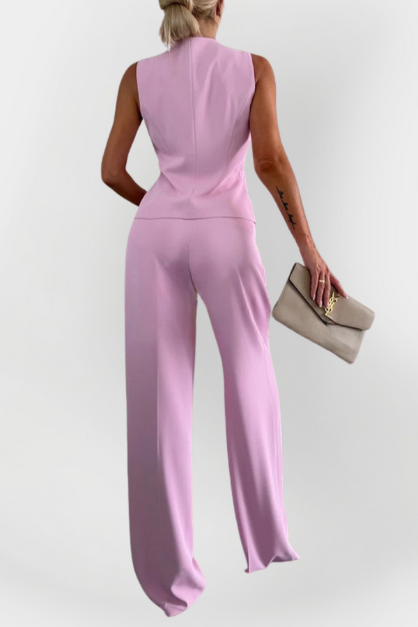 Set elegant de pantaloni cu top fără mâneci