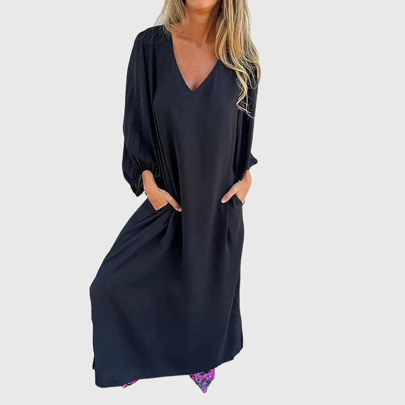Carol™ - Rochie lungă boho cu buzunare