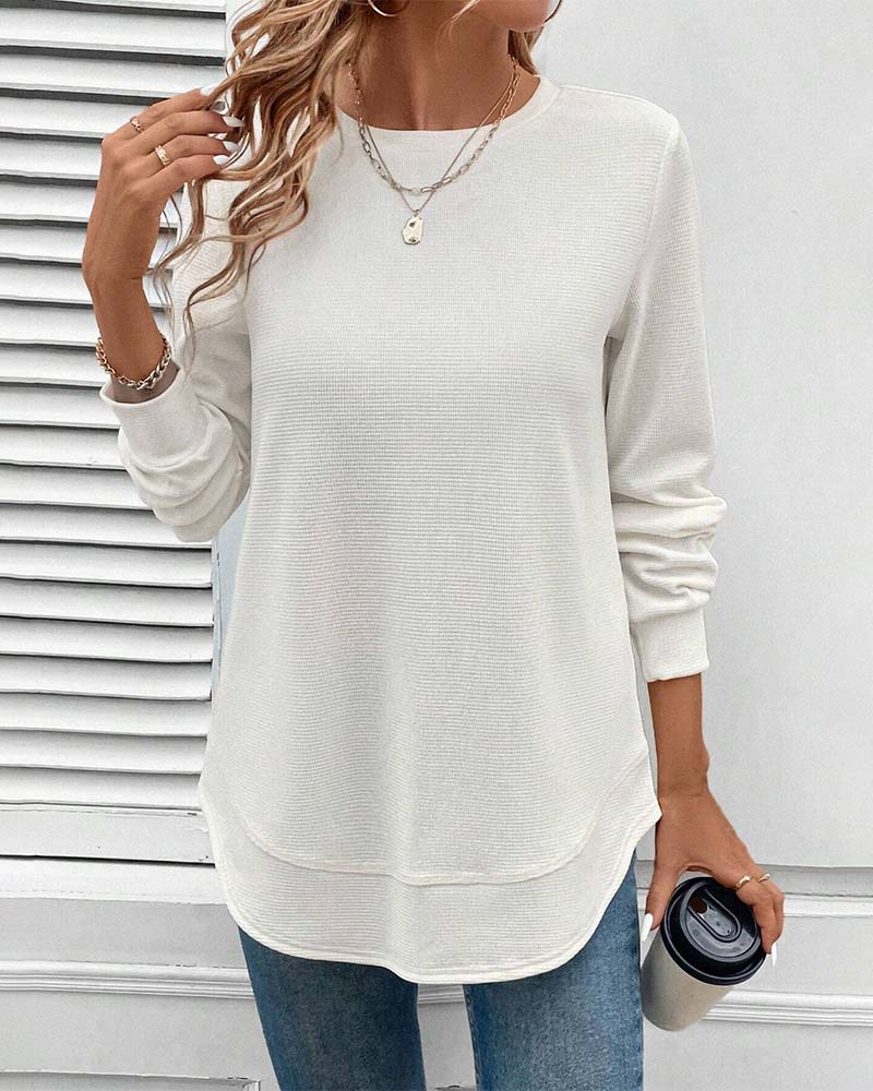 Amari | Bluza cu guler rotund și mâneci lungi