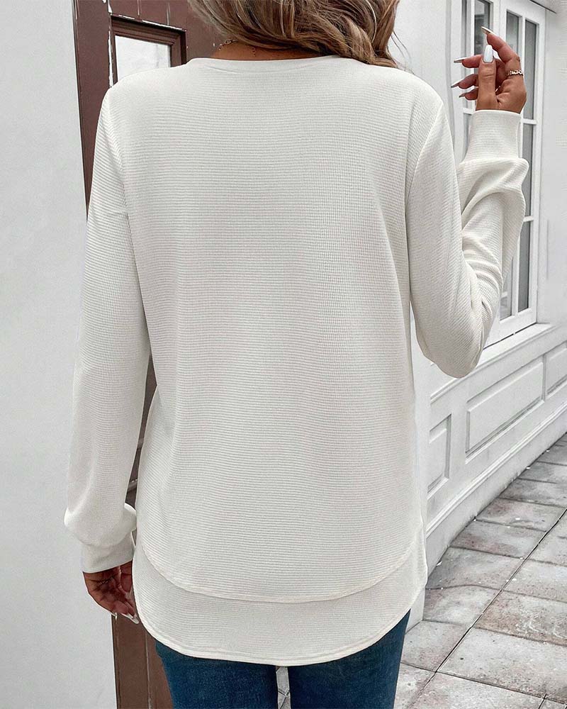 Amari | Bluza cu guler rotund și mâneci lungi