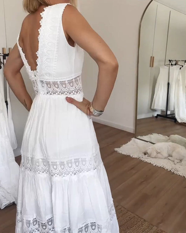 Eleni | Rochie elegantă cu dantelă și decolteu în V