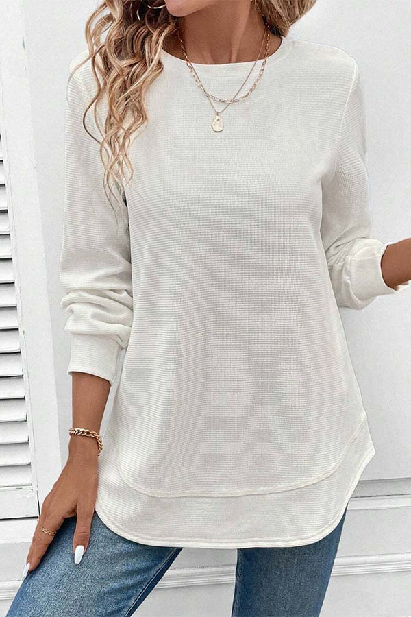 Amari | Bluza cu guler rotund și mâneci lungi