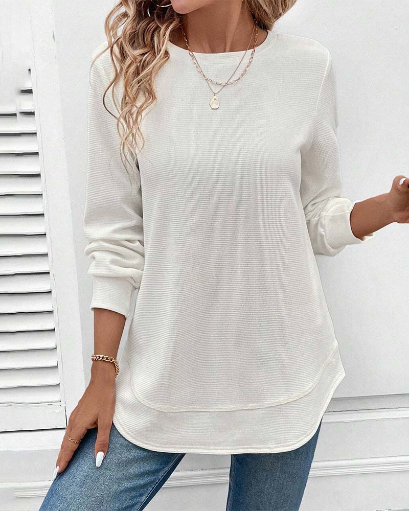 Amari | Bluza cu guler rotund și mâneci lungi