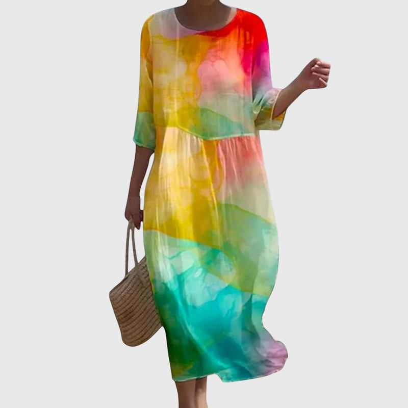 Hayley™ | Rochie maxi florală stilată