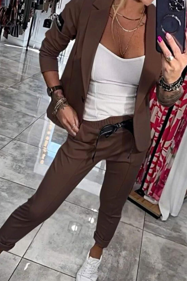 Malou | Set elegant sacou și pantaloni jogger