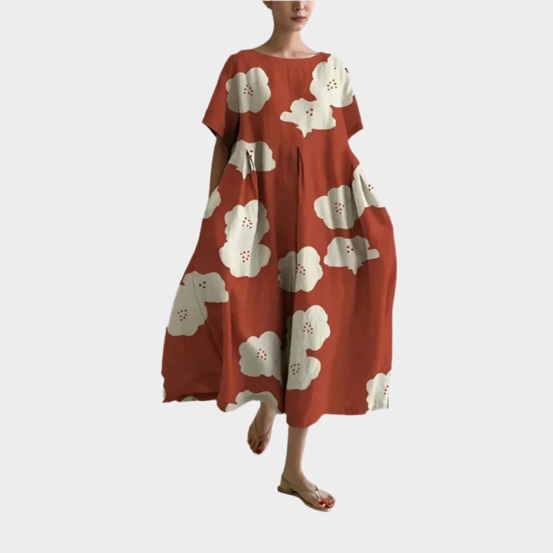 Rochie retro lungă confortabilă