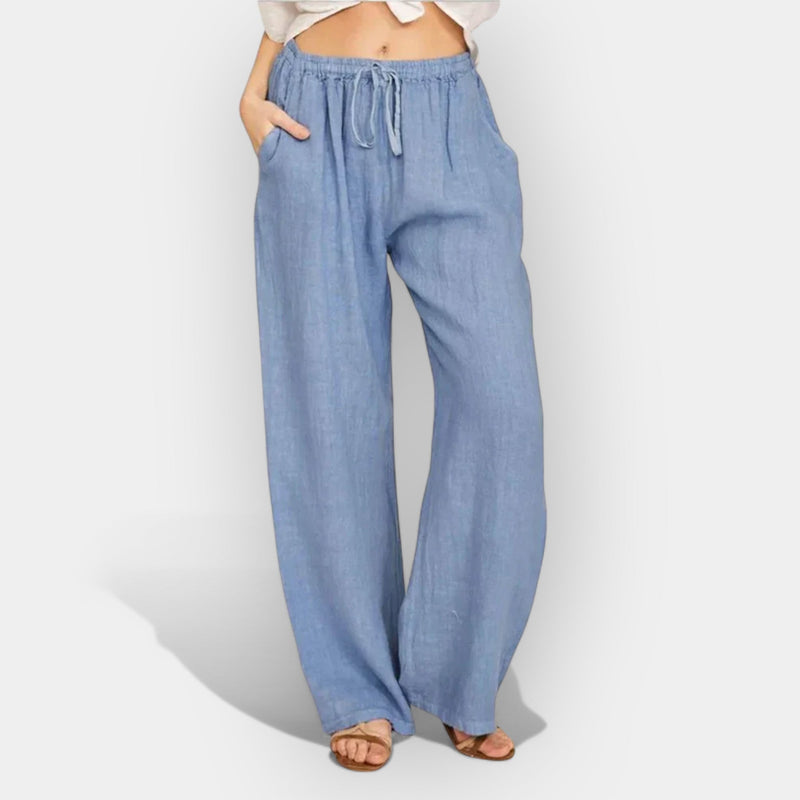 Pantaloni aerisiți de vară din in