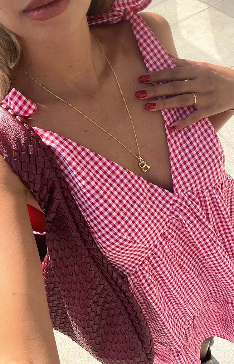 Rochie mini cu carouri roșii Angel Girl