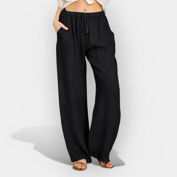 Pantaloni aerisiți de vară din in