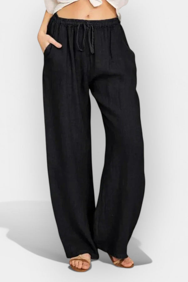 Pantaloni aerisiți de vară din in