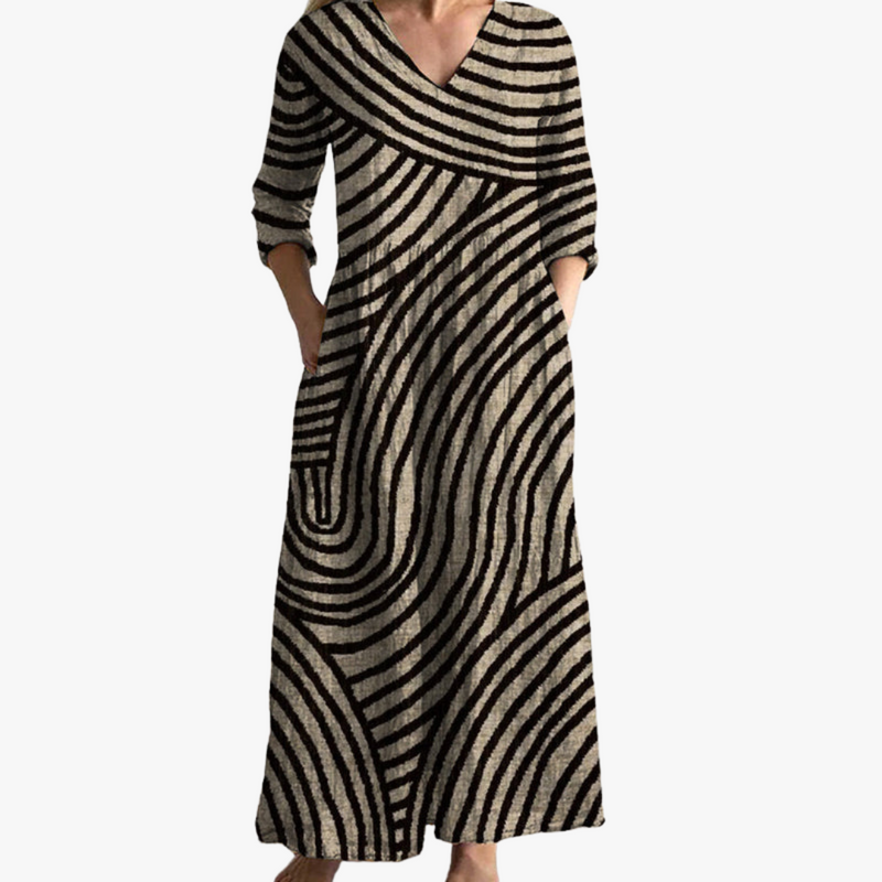 Eve - Rochie Vintage cu Dungi