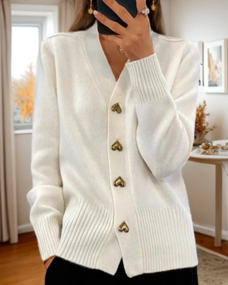 Chasie | Cardigan Elegant cu Nasture în Formă de Inimă