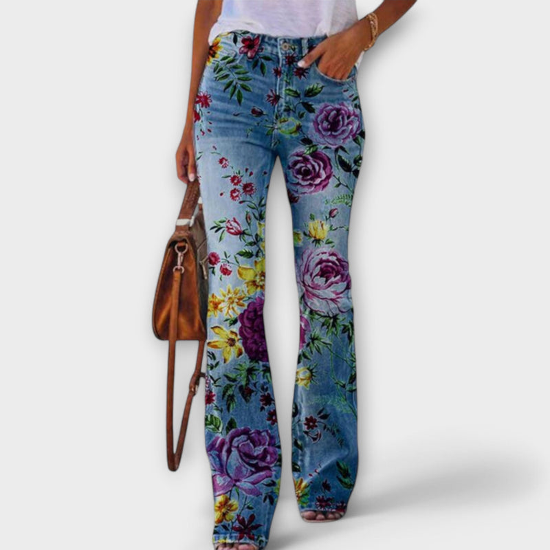 Pantaloni cu flori