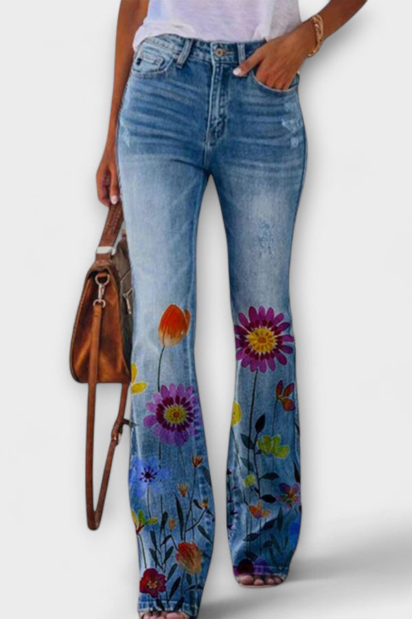 Pantaloni cu flori