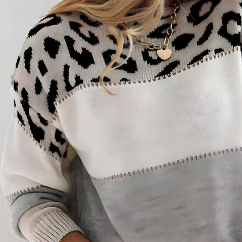 Pascaline | Pulover casual cu imprimeu leopard