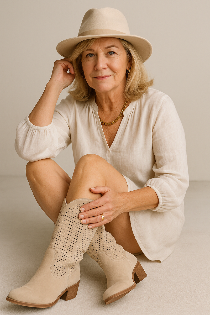 Alba | Cizme ortopedice stil cowboy