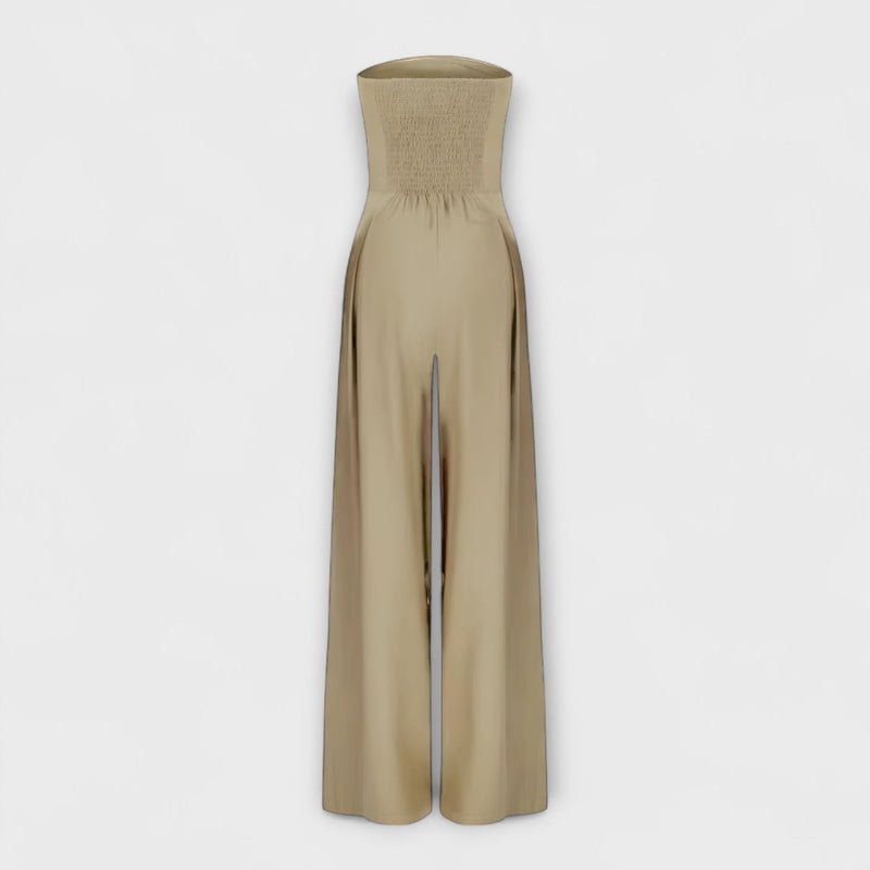 Amelie | Salopetă elegantă fără bretele cu pantaloni largi