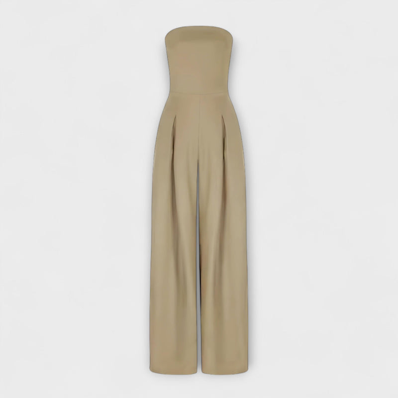 Amelie | Salopetă elegantă fără bretele cu pantaloni largi