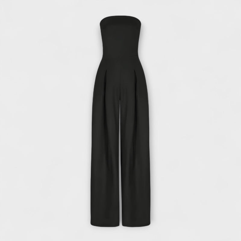 Amelie | Salopetă elegantă fără bretele cu pantaloni largi