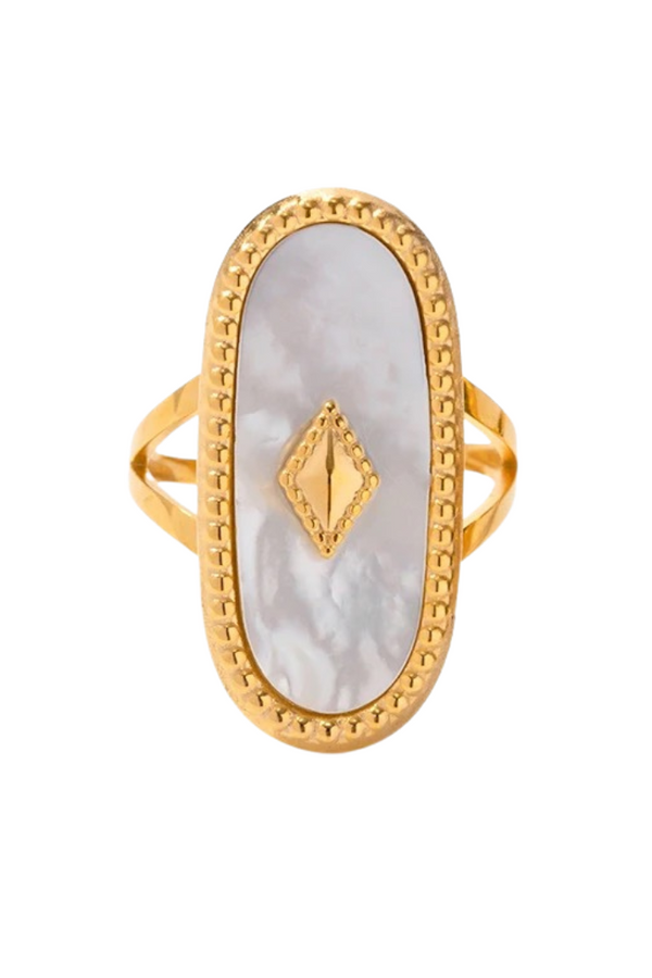 Inel reglabil Opaline Aura Aurie