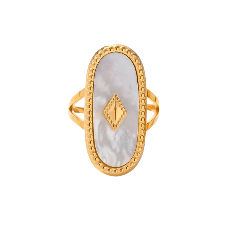 Inel reglabil Opaline Aura Aurie