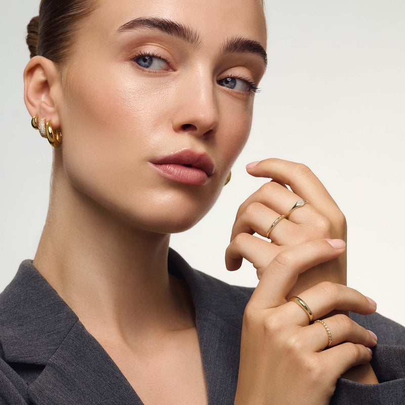 Inel cu bule de diamant | Aur