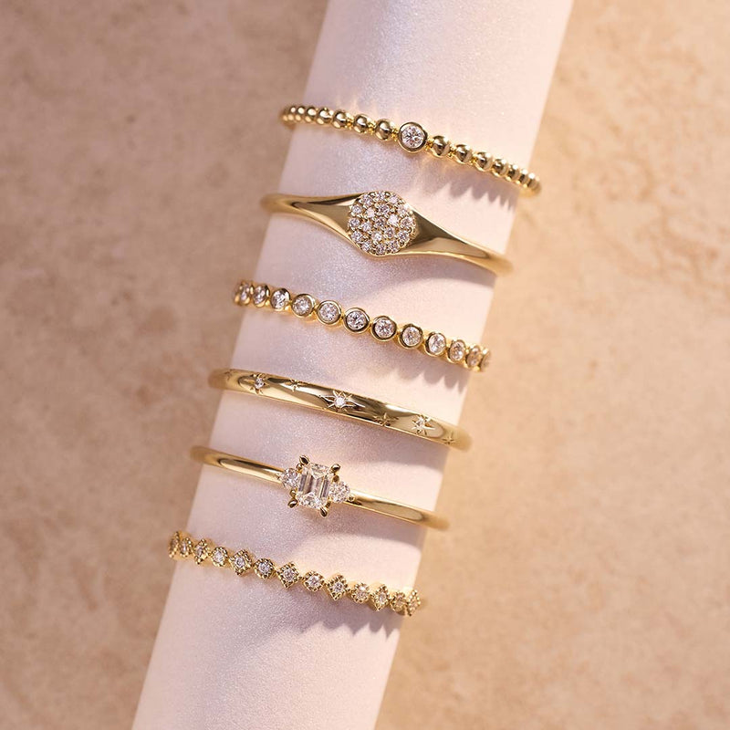Inel cu bule de diamant | Aur
