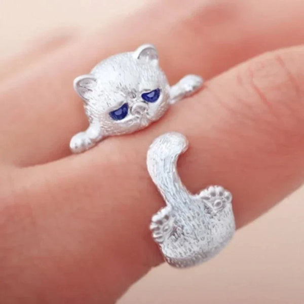 Inel reglabil pisoi din argint 925 sterling | Aur alb