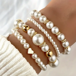 Set brățară perle eleganță