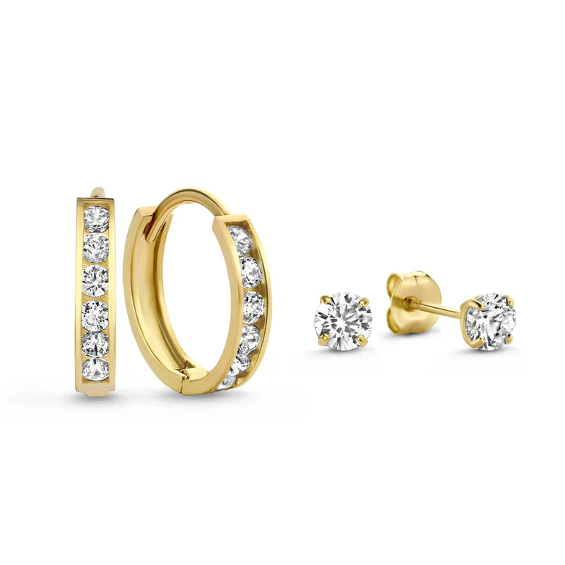 Set cercei Dara Brillane Stone | Aur