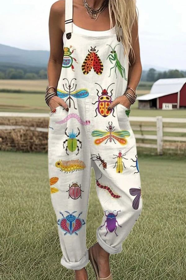 Salopetă damă - Design floral vintage, picioare largi pentru confort și stil
