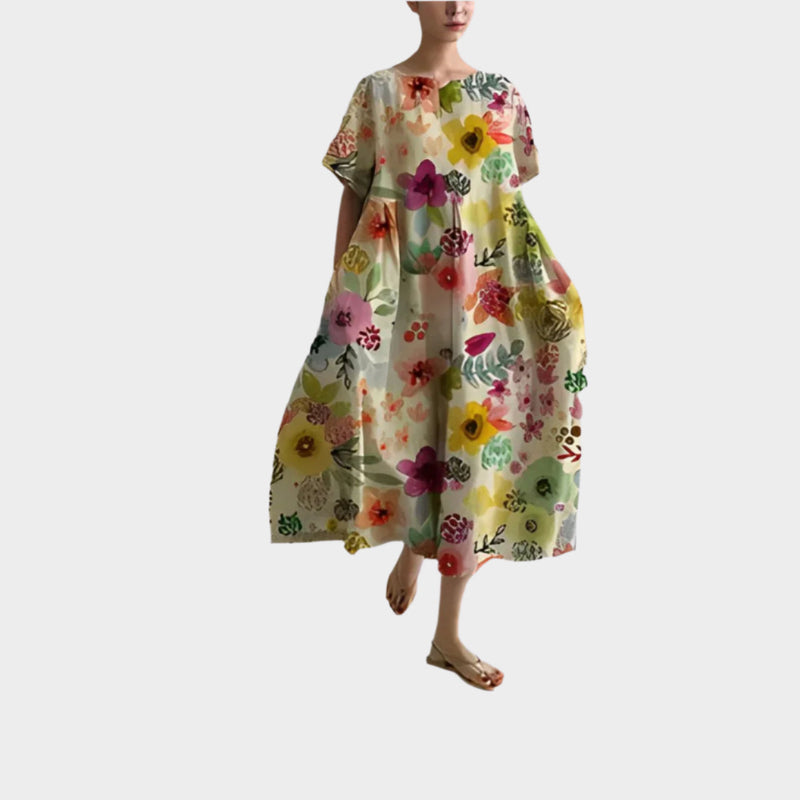 Rochie retro lungă confortabilă
