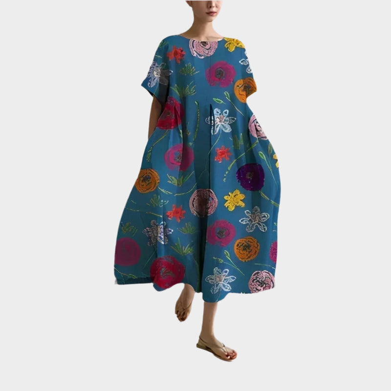 Rochie retro lungă confortabilă