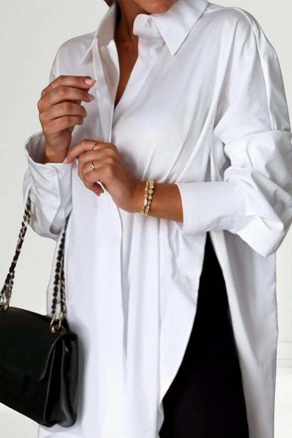 Lucrece | Cămașă cu nasturi și rever supradimensionat