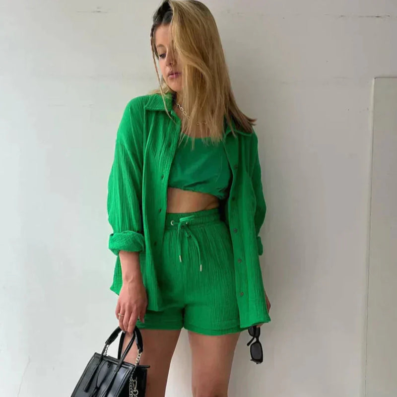 Adelie | Set cu nasturi, croială lejeră și stilată