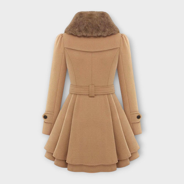 Emma - Palton elegant cu guler din blană artificială