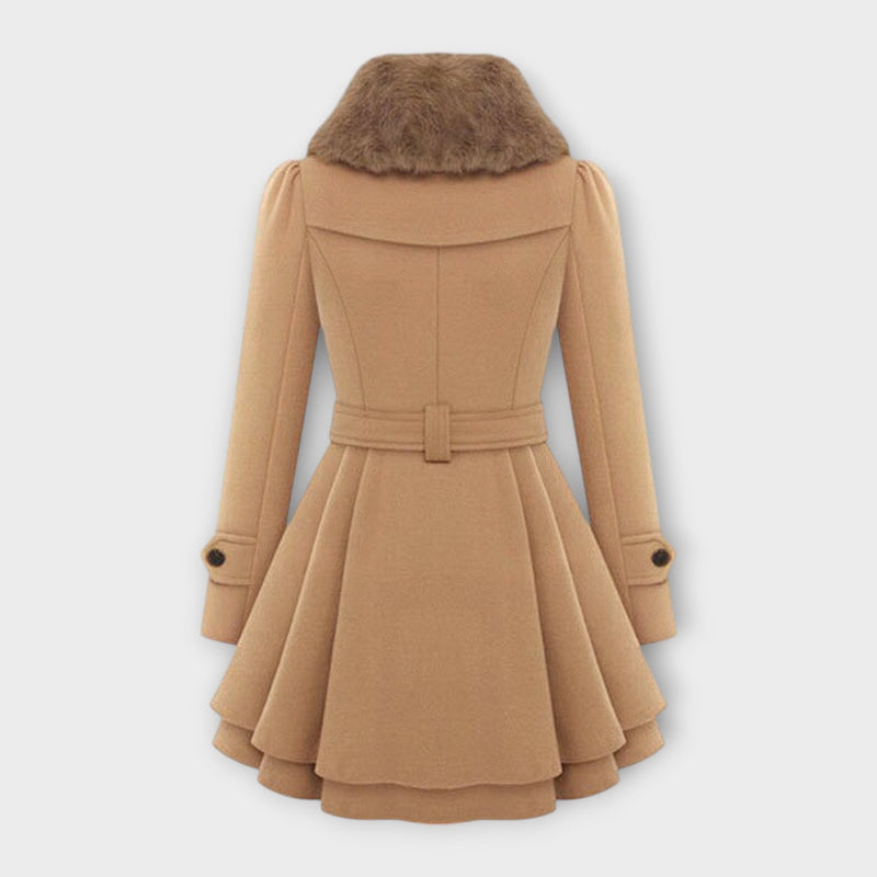 Emma - Palton elegant cu guler din blană artificială