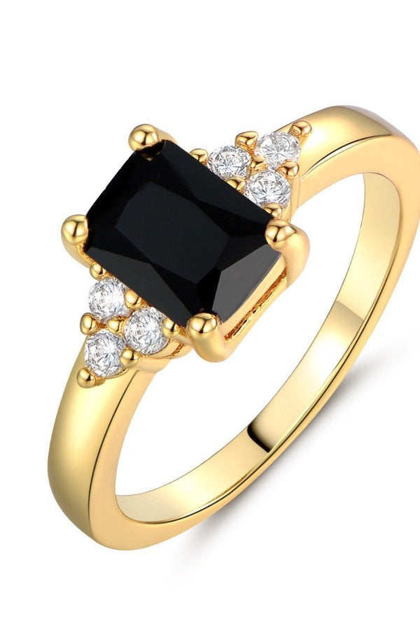 Inel baguette cu spinel negru | Aur