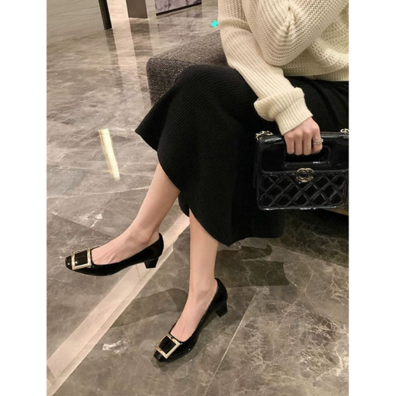 Teona™ | Sandale elegante cu vârf pătrat și toc mediu