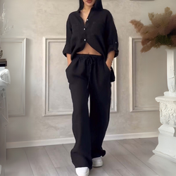 Fara | Set Luxe din Bumbac și In – Cămașă și Pantaloni