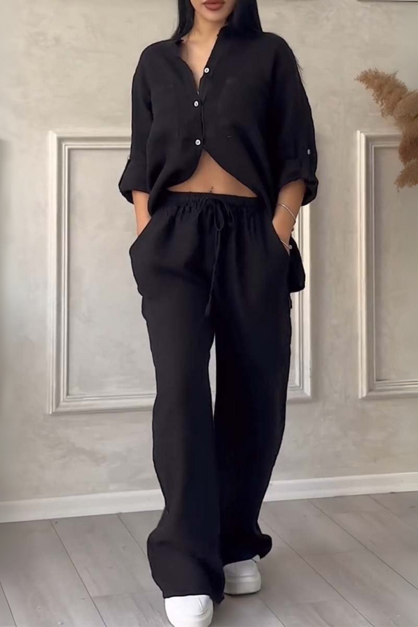 Fara | Set Luxe din Bumbac și In – Cămașă și Pantaloni