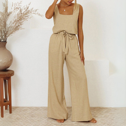 Evelyne | Set de top minimalist de lux și pantaloni largi