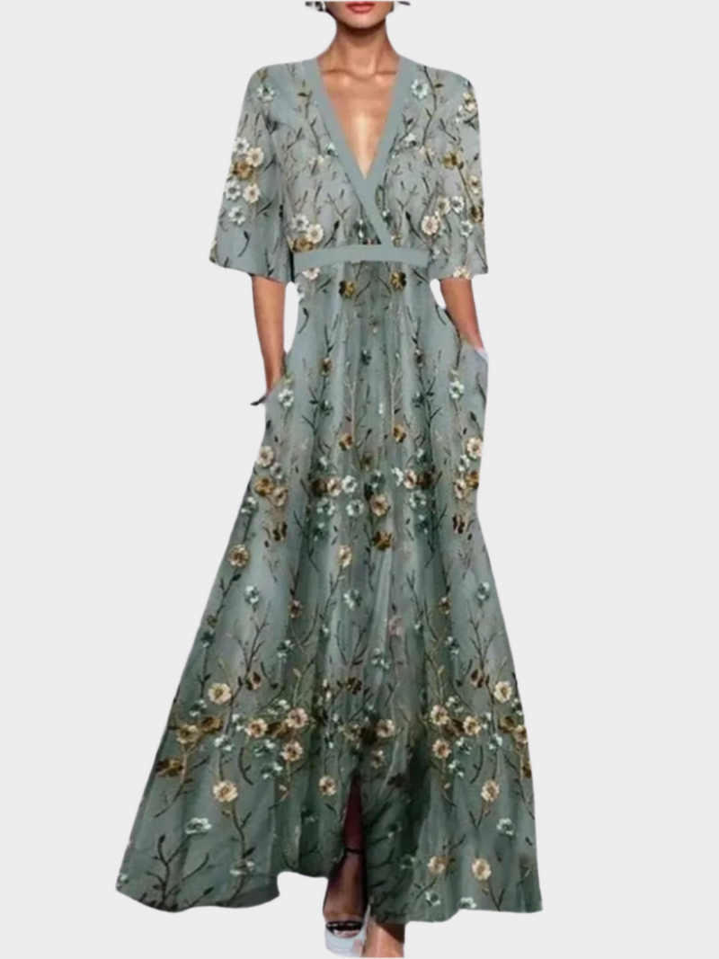 Rochie florală elegantă cu curea