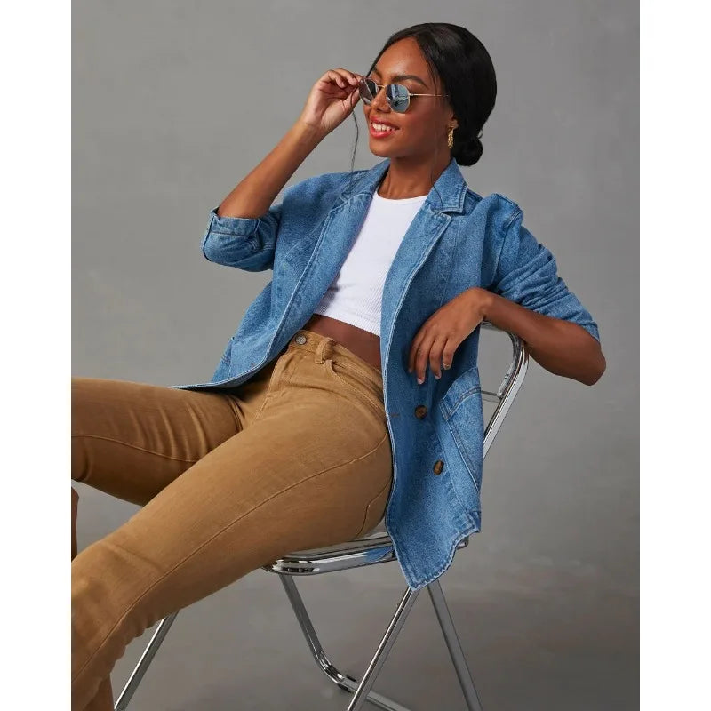 Ella™ - Sacou din denim stilat