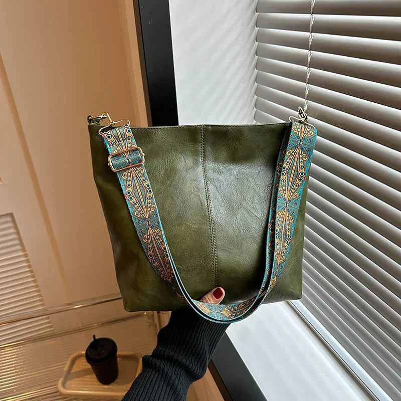 Alora - Geantă Vintage de Umăr din Piele PU Crossbody