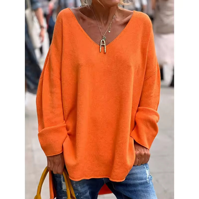 NORA - BLUZĂ CASUAL CHIC CU DECOLTEU ÎN V