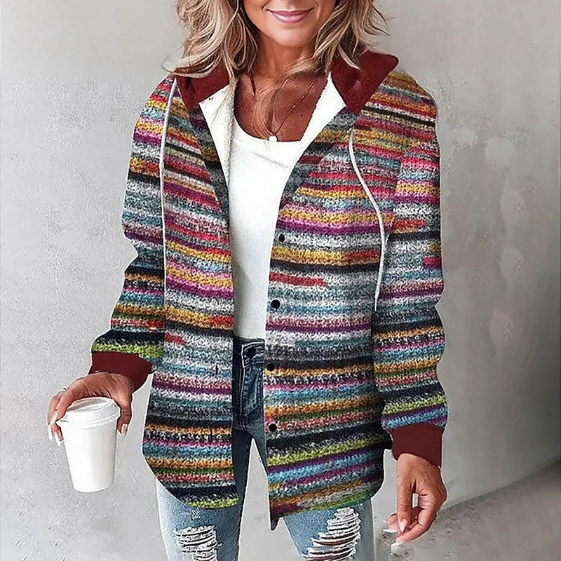 Martina™ | Jachetă cu plastron cu nasturi din plasă pentru femei