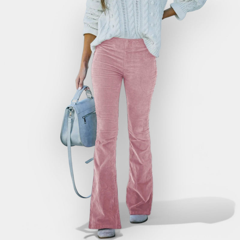 Pantaloni cu talie înaltă și picioare largi