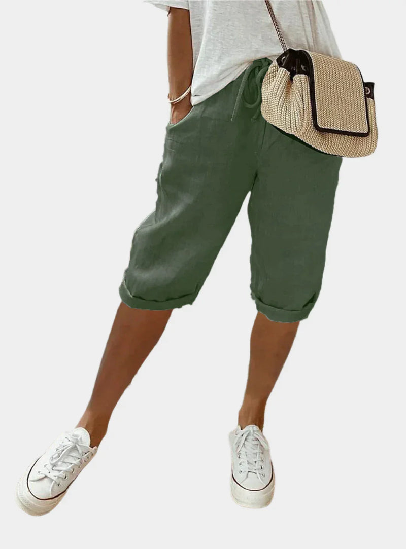 Pantaloni eleganți din in pentru femei